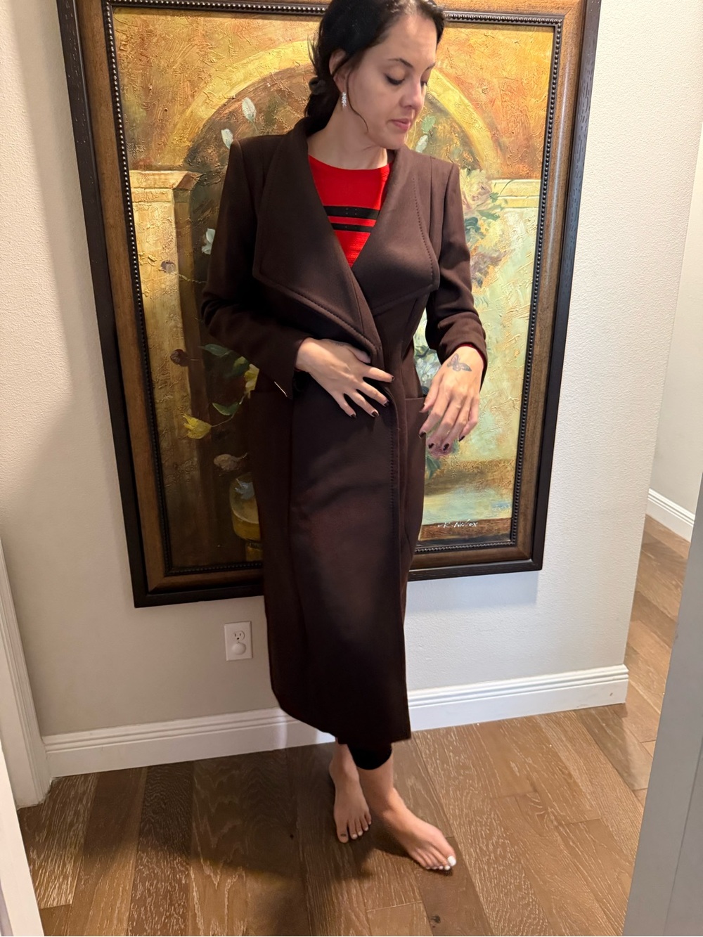 Ted Baker London Dark Brown Lined Coat